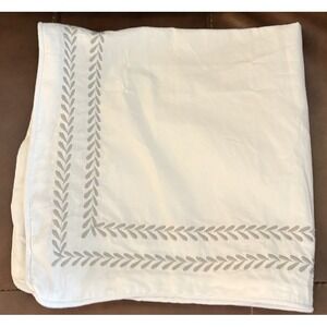 Laura Ashley Euro Stitched Vine Leaf Sham Set of 2 gray  White linen